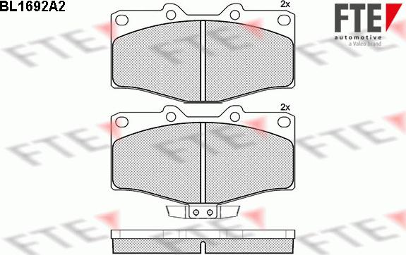 FTE BL1692A2 - Тормозные колодки, дисковые, комплект autospares.lv