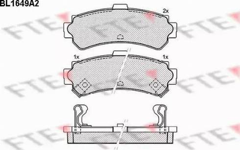 FTE BL1649A2 - Тормозные колодки, дисковые, комплект autospares.lv