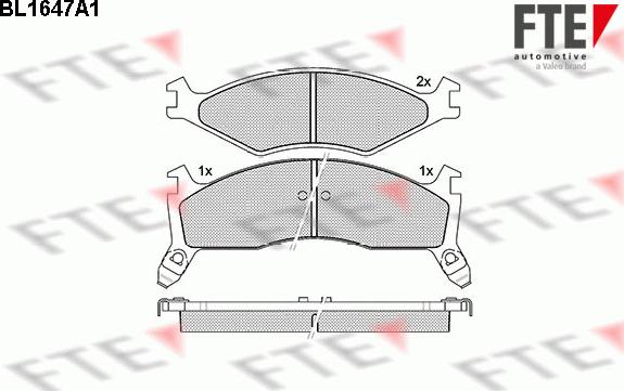 FTE BL1647A1 - Тормозные колодки, дисковые, комплект autospares.lv