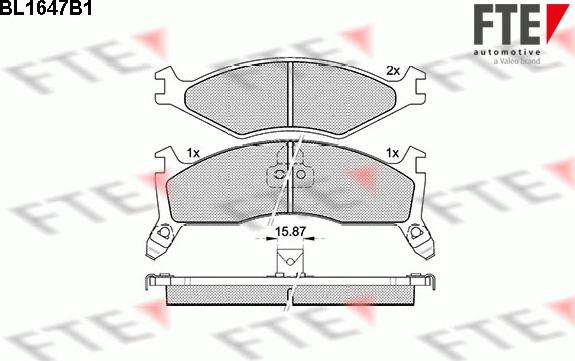 FTE BL1647B1 - Тормозные колодки, дисковые, комплект autospares.lv