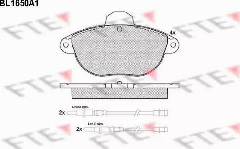 FTE BL1650A1 - Тормозные колодки, дисковые, комплект autospares.lv