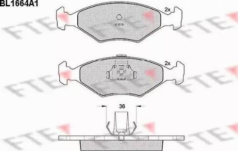 FTE BL1664A1 - Тормозные колодки, дисковые, комплект autospares.lv