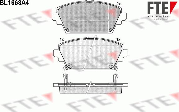 FTE BL1668A4 - Тормозные колодки, дисковые, комплект autospares.lv