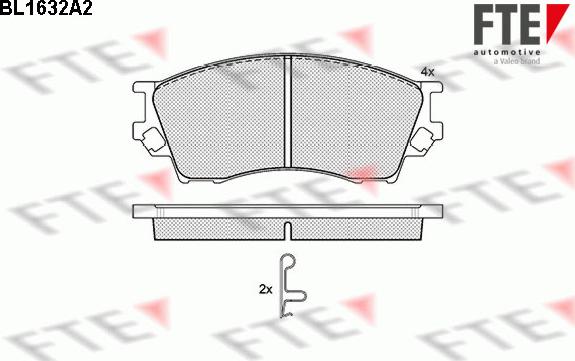 FTE BL1632A2 - Тормозные колодки, дисковые, комплект autospares.lv