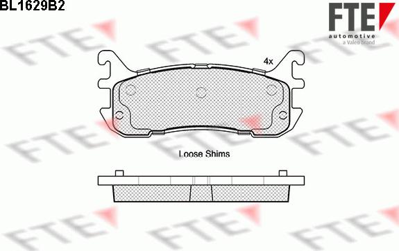 FTE BL1629B2 - Тормозные колодки, дисковые, комплект autospares.lv