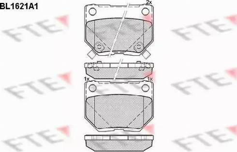 FTE BL1621A1 - Тормозные колодки, дисковые, комплект autospares.lv