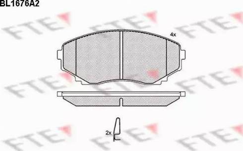 FTE BL1676A2 - Тормозные колодки, дисковые, комплект autospares.lv