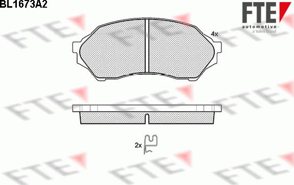 FTE BL1673A2 - Тормозные колодки, дисковые, комплект autospares.lv