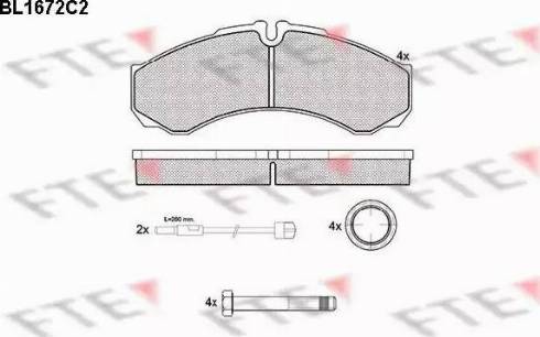 FTE BL1672C2 - Тормозные колодки, дисковые, комплект autospares.lv