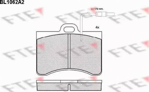 FTE BL1062A2 - Тормозные колодки, дисковые, комплект autospares.lv