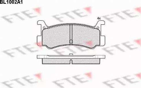 FTE BL1002A1 - Тормозные колодки, дисковые, комплект autospares.lv