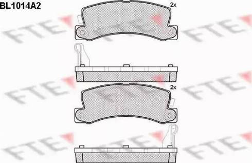 FTE BL1014A2 - Тормозные колодки, дисковые, комплект autospares.lv