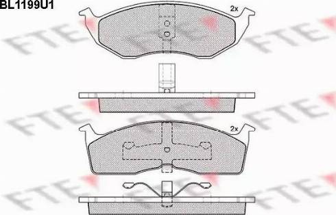 FTE BL1199U1 - Тормозные колодки, дисковые, комплект autospares.lv