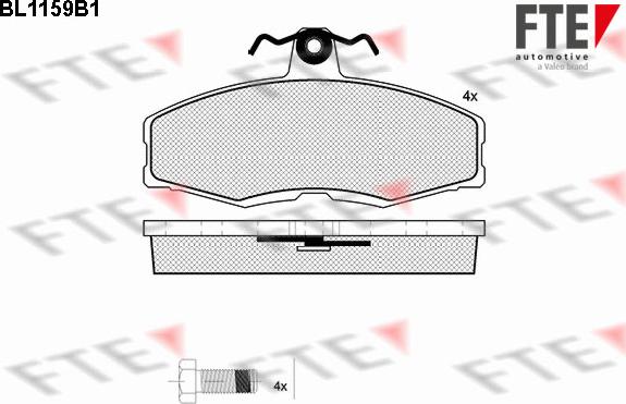 FTE BL1159B1 - Тормозные колодки, дисковые, комплект autospares.lv