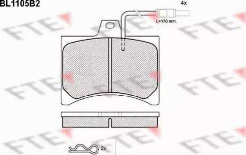 FTE BL1105B2 - Тормозные колодки, дисковые, комплект autospares.lv