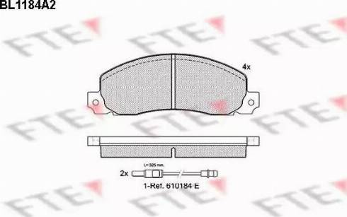 FTE BL1184A2 - Тормозные колодки, дисковые, комплект autospares.lv