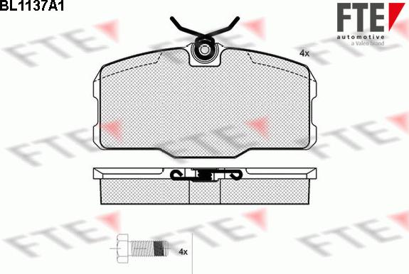 FTE BL1137A1 - Тормозные колодки, дисковые, комплект autospares.lv