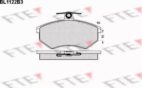 FTE BL1122B3 - Тормозные колодки, дисковые, комплект autospares.lv