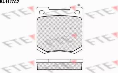 FTE BL1127A2 - Тормозные колодки, дисковые, комплект autospares.lv