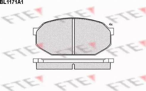 FTE BL1171A1 - Тормозные колодки, дисковые, комплект autospares.lv