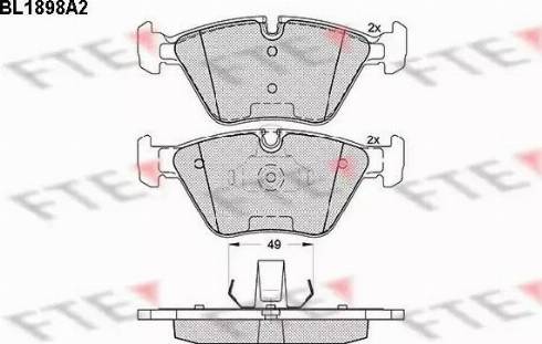 FTE BL1898A2 - Тормозные колодки, дисковые, комплект autospares.lv