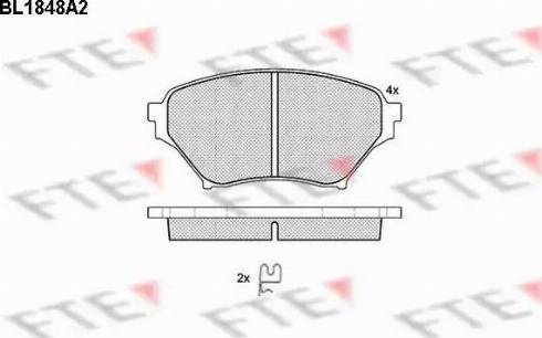 FTE BL1848A2 - Тормозные колодки, дисковые, комплект autospares.lv