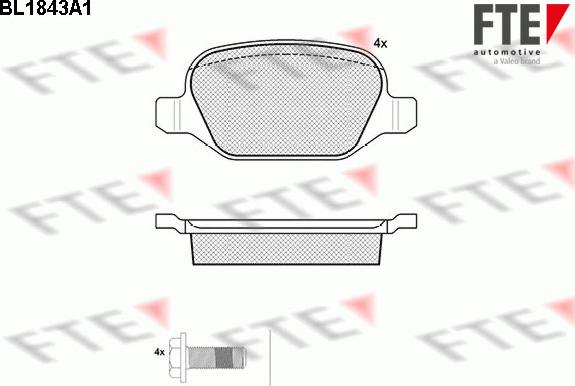 FTE BL1843A1 - Тормозные колодки, дисковые, комплект autospares.lv