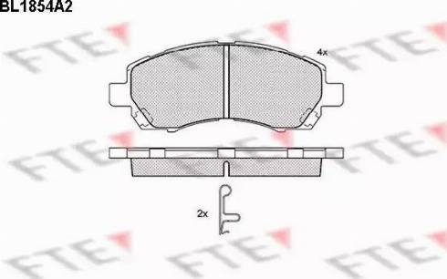 FTE BL1854A2 - Тормозные колодки, дисковые, комплект autospares.lv