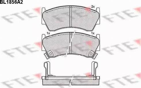 FTE BL1856A2 - Тормозные колодки, дисковые, комплект autospares.lv