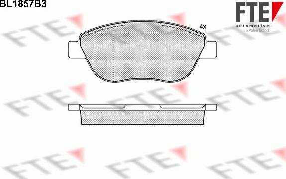 FTE BL1857B3 - Тормозные колодки, дисковые, комплект autospares.lv