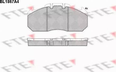 FTE BL1867A4 - Тормозные колодки, дисковые, комплект autospares.lv