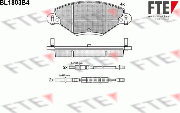 FTE BL1803B4 - Тормозные колодки, дисковые, комплект autospares.lv