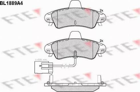 FTE BL1889A4 - Тормозные колодки, дисковые, комплект autospares.lv