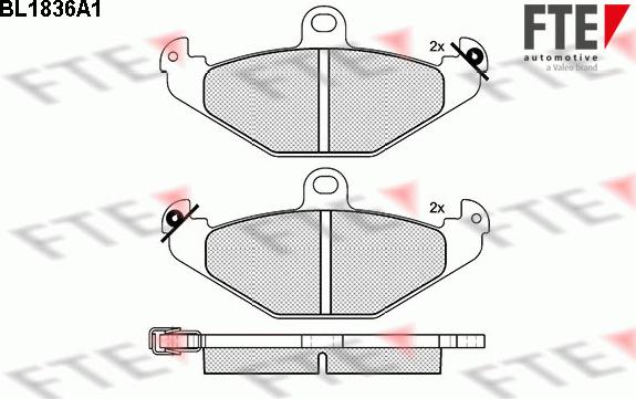 FTE BL1836A1 - Тормозные колодки, дисковые, комплект autospares.lv