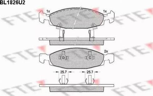 FTE BL1826U2 - Тормозные колодки, дисковые, комплект autospares.lv