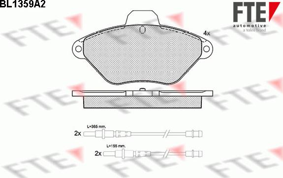 FTE BL1359A2 - Тормозные колодки, дисковые, комплект autospares.lv