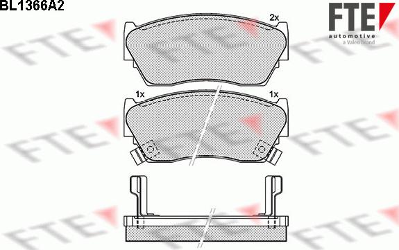 FTE BL1366A2 - Тормозные колодки, дисковые, комплект autospares.lv