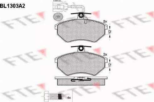 FTE BL1303A2 - Тормозные колодки, дисковые, комплект autospares.lv