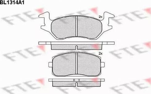 FTE BL1314A1 - Тормозные колодки, дисковые, комплект autospares.lv