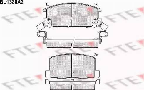 FTE BL1386A2 - Тормозные колодки, дисковые, комплект autospares.lv