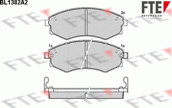 FTE BL1382A2 - Тормозные колодки, дисковые, комплект autospares.lv