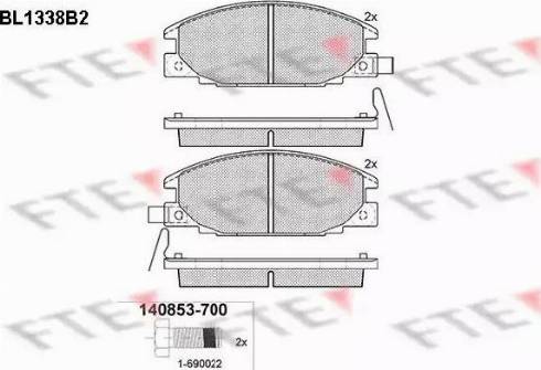 FTE BL1338B2 - Тормозные колодки, дисковые, комплект autospares.lv