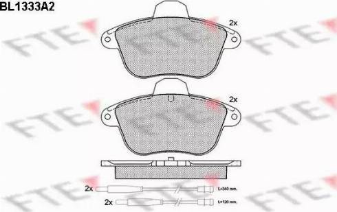 FTE BL1333A2 - Тормозные колодки, дисковые, комплект autospares.lv