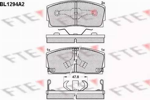 FTE BL1294A2 - Тормозные колодки, дисковые, комплект autospares.lv