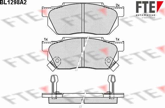 FTE BL1298A2 - Тормозные колодки, дисковые, комплект autospares.lv