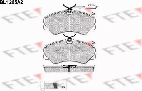 FTE BL1265A2 - Тормозные колодки, дисковые, комплект autospares.lv