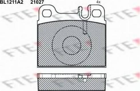 FTE BL1211A2 - Тормозные колодки, дисковые, комплект autospares.lv