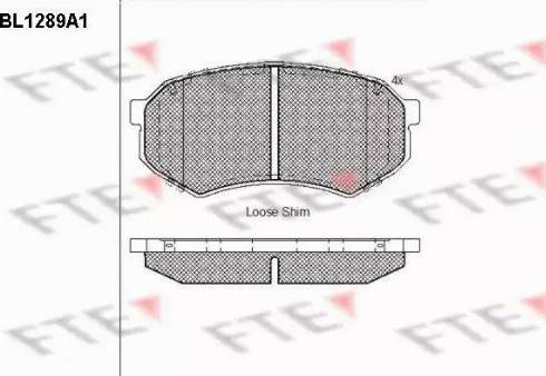 FTE BL1289A1 - Тормозные колодки, дисковые, комплект autospares.lv