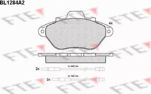 FTE BL1284A2 - Тормозные колодки, дисковые, комплект autospares.lv