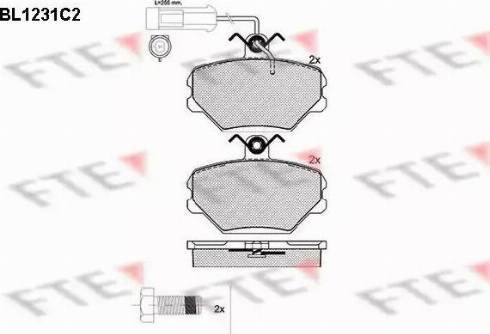 FTE BL1231C2 - Тормозные колодки, дисковые, комплект autospares.lv